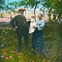 Antonín Dvořák with his wife Anna and grandson Josef Suk