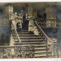 Antonín Dvořák with his family in front of their house in New York