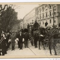 Antonín Dvořák's funeral cortège - the hearse on Smetana Quay