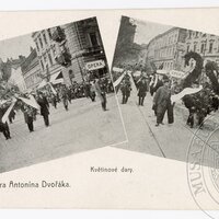 Pohřební průvod Antonína Dvořáka  - květinové dary