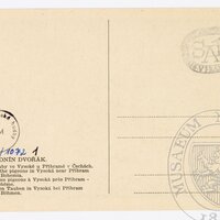 Antonín Dvořák with doves in Vysoká