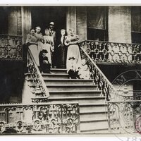 Antonín Dvořák with his family in front of their house in New York