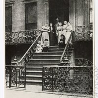 Antonín Dvořák with his family in front of their house in New York