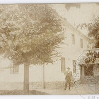 Antonín Dvořák in front of his house in Vysoká