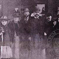 Dvořákovo trio r. 1892, Ferdinand Lachner, Antonín Dvořák a Hanuš Wihan na nádraží v Německém Brodu